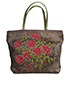 Beaded Floral Design Tote, front view